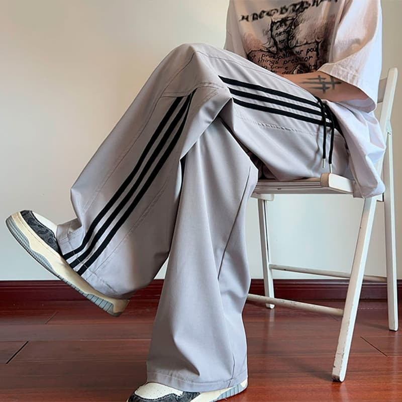 タックワイドパンツ ゆったりタックストレッチパンツ