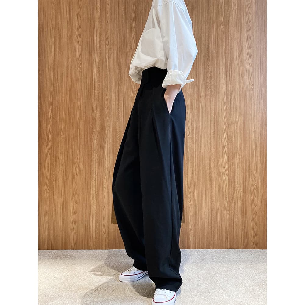 タックワイドパンツ リラックスタック美脚パンツ