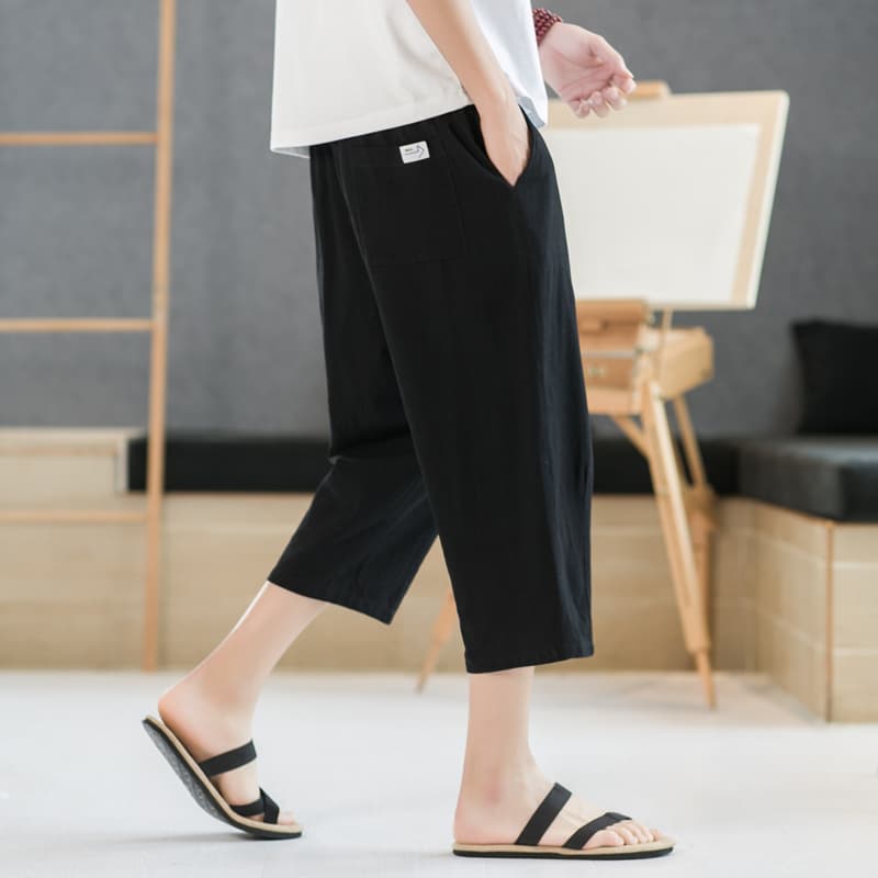 タックワイドパンツ 涼やかリネンタックワイドパンツ