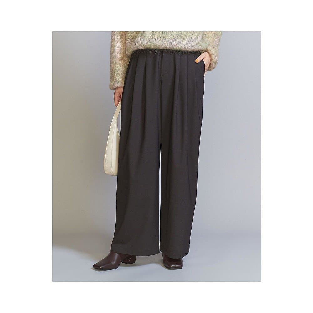 タックワイドパンツ しなやかリネンワイドパンツ