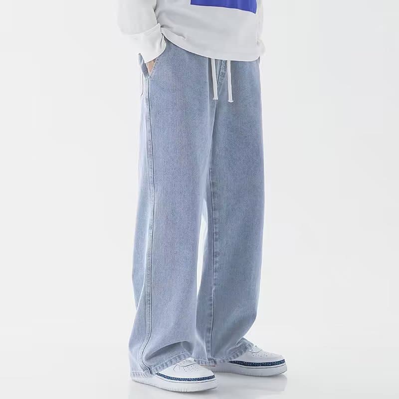 タックワイドパンツ リラックスゆったりデニムタックパンツ