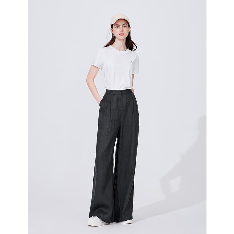 タックワイドパンツ フォーマルワイド リネンタックパンツ