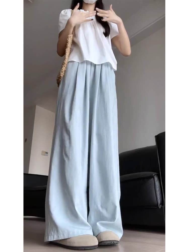 涼やかリネンタックワイドパンツ