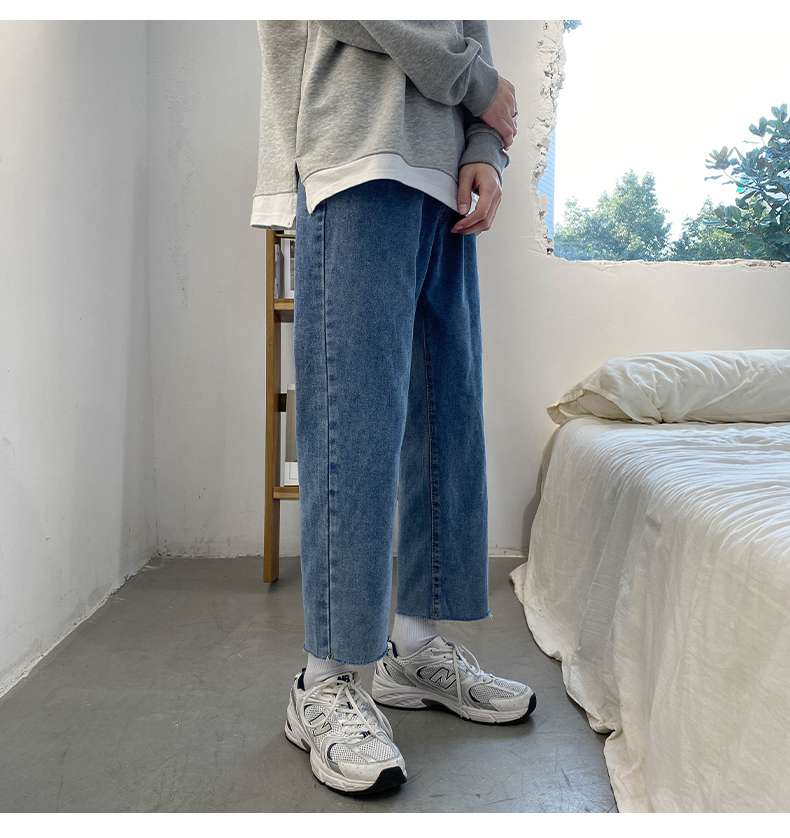 タックワイドパンツ ゆったりタック入りデニムパンツ