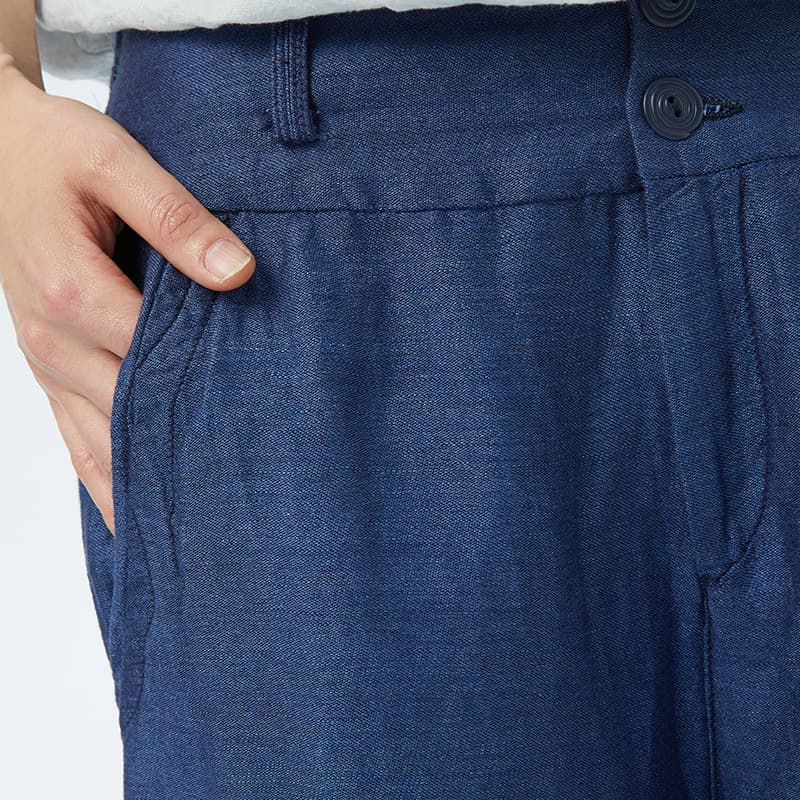 タックワイドパンツ なめらかリネンタックワイドパンツ