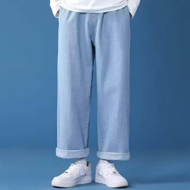 タックワイドパンツ ゆったりとしたデニムタックパンツ