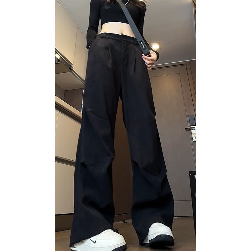タックワイドパンツ しなやかドレープタックワイドパンツ