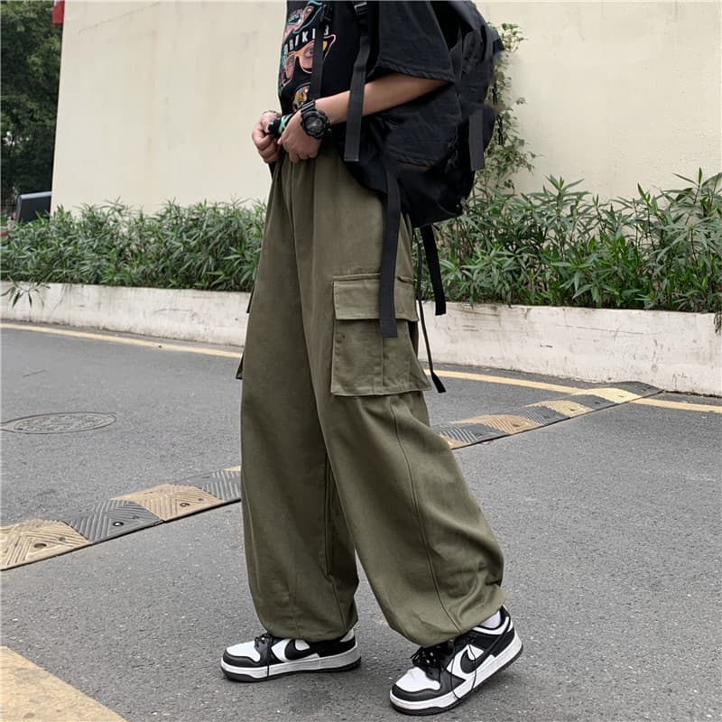 リラックス タックワイドパンツ