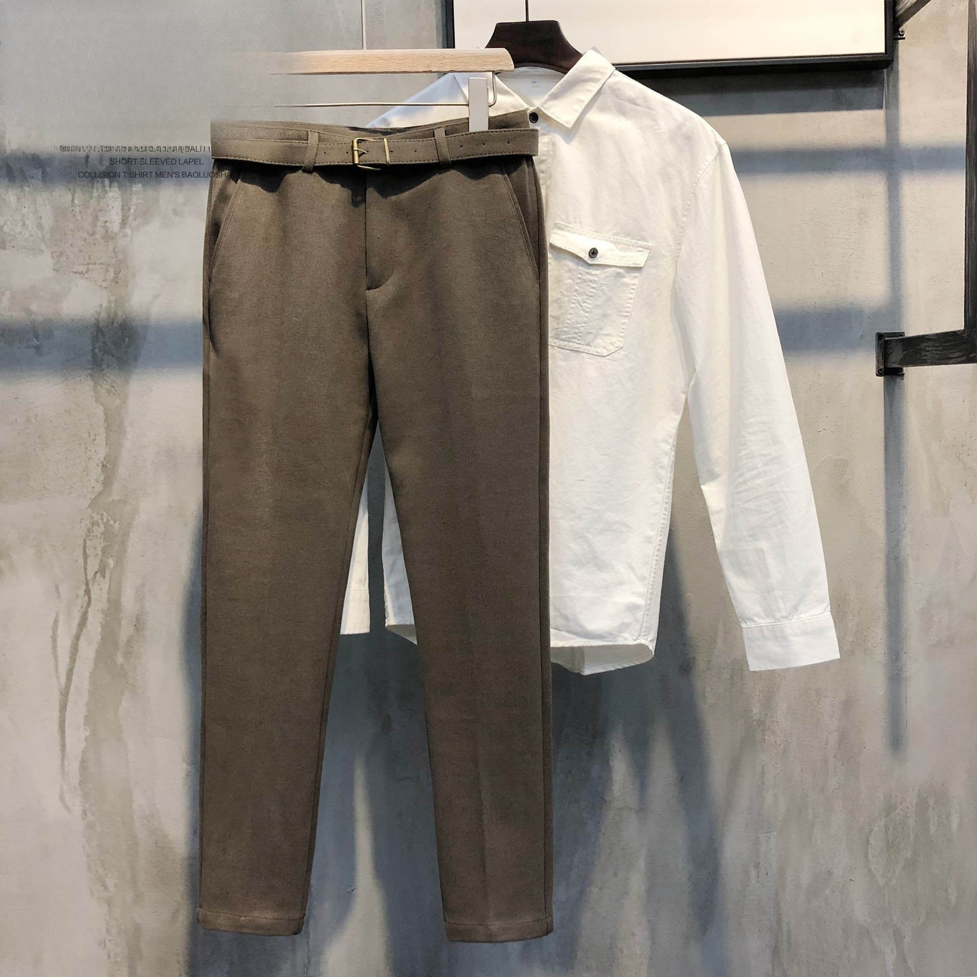 タックワイドパンツ しなやかウォームストレートパンツ