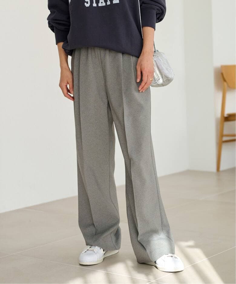 タックワイドパンツ ゆったりドレープタックパンツ