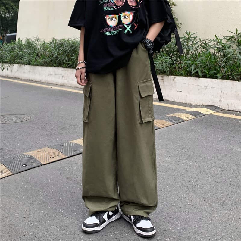 リラックス タックワイドパンツ