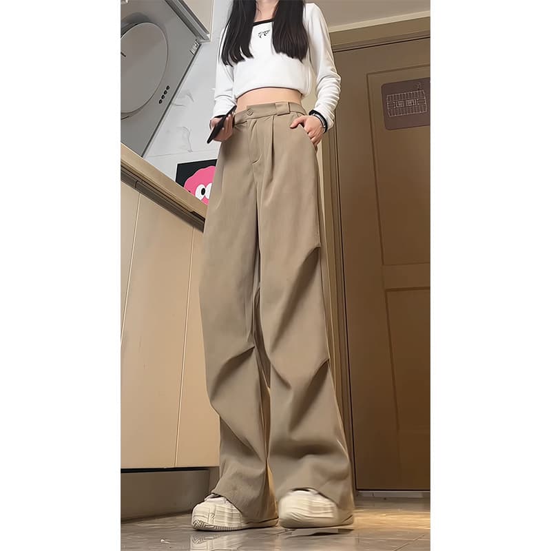 タックワイドパンツ しなやかドレープタックワイドパンツ
