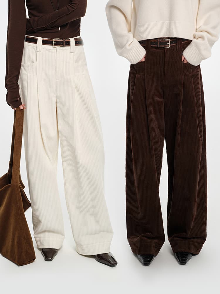 しなやかタックワイドパンツ