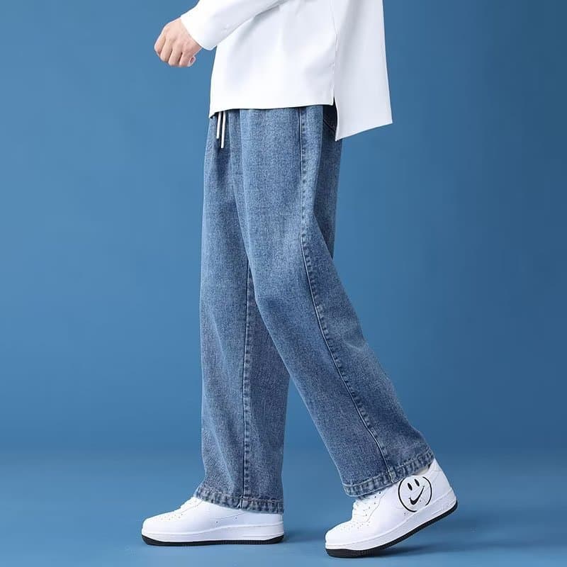 タックワイドパンツ ゆったりとしたデニムタックパンツ