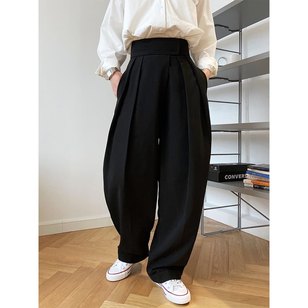 タックワイドパンツ リラックスタック美脚パンツ