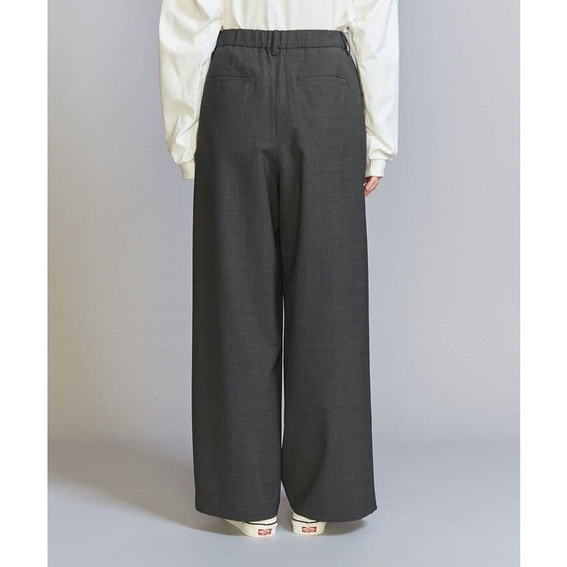 タックワイドパンツ しなやかリネンワイドパンツ