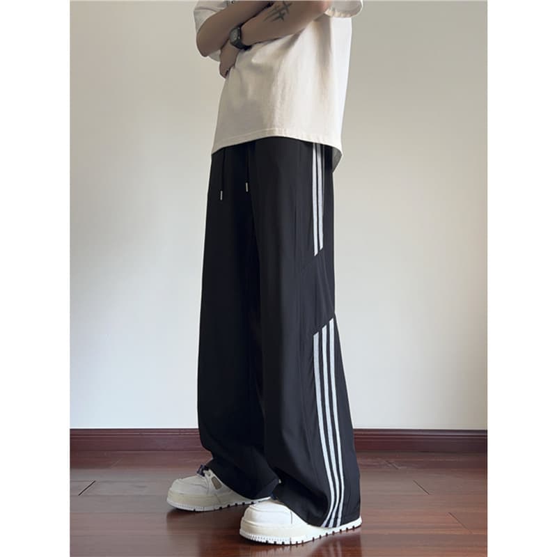 タックワイドパンツ ゆったりタックストレッチパンツ
