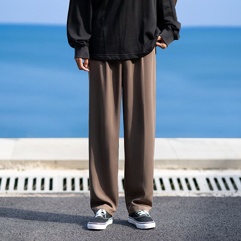 タックワイドパンツ ゆったりシルエット快適パンツ