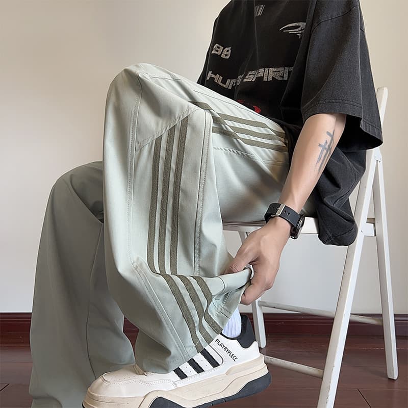タックワイドパンツ ゆったりタックストレッチパンツ