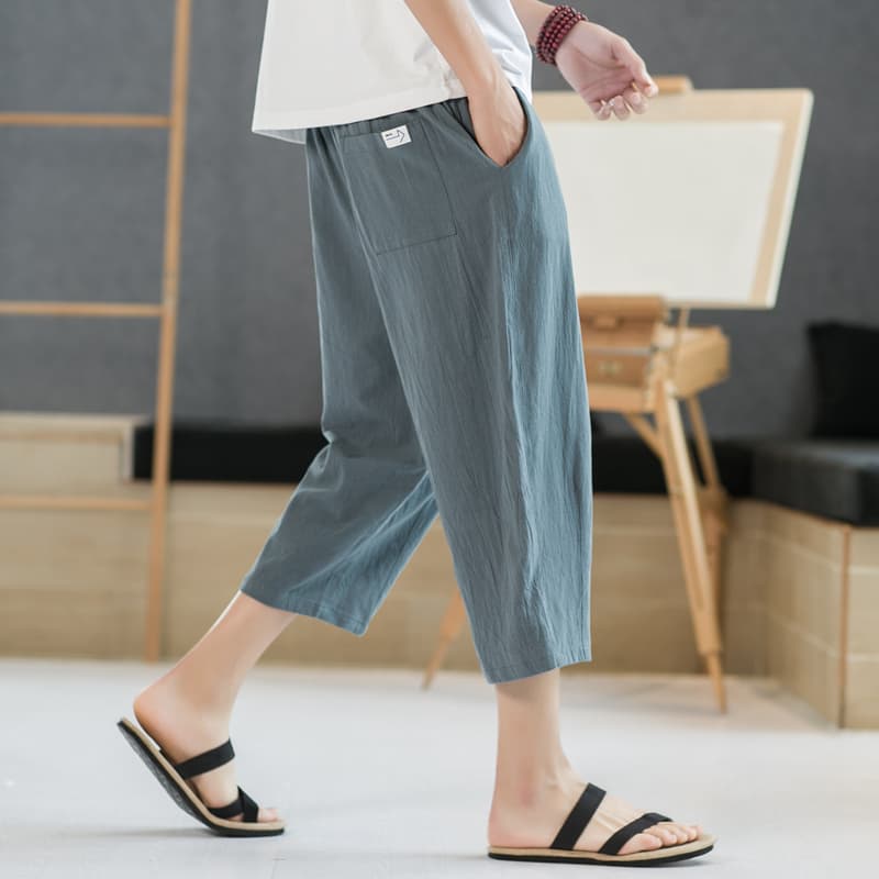 タックワイドパンツ 涼やかリネンタックワイドパンツ