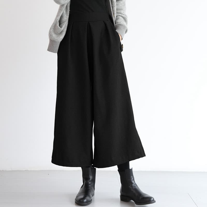 タックワイドパンツ ゆったりウエスト楽ちんタックパンツ