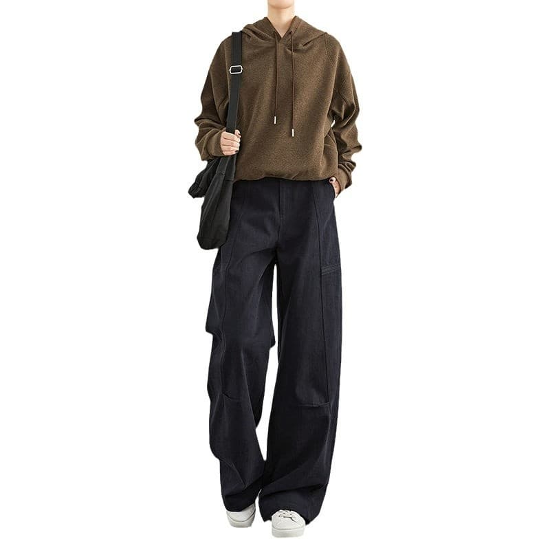 タックワイドパンツ 上品シルエットワイドタックデニム