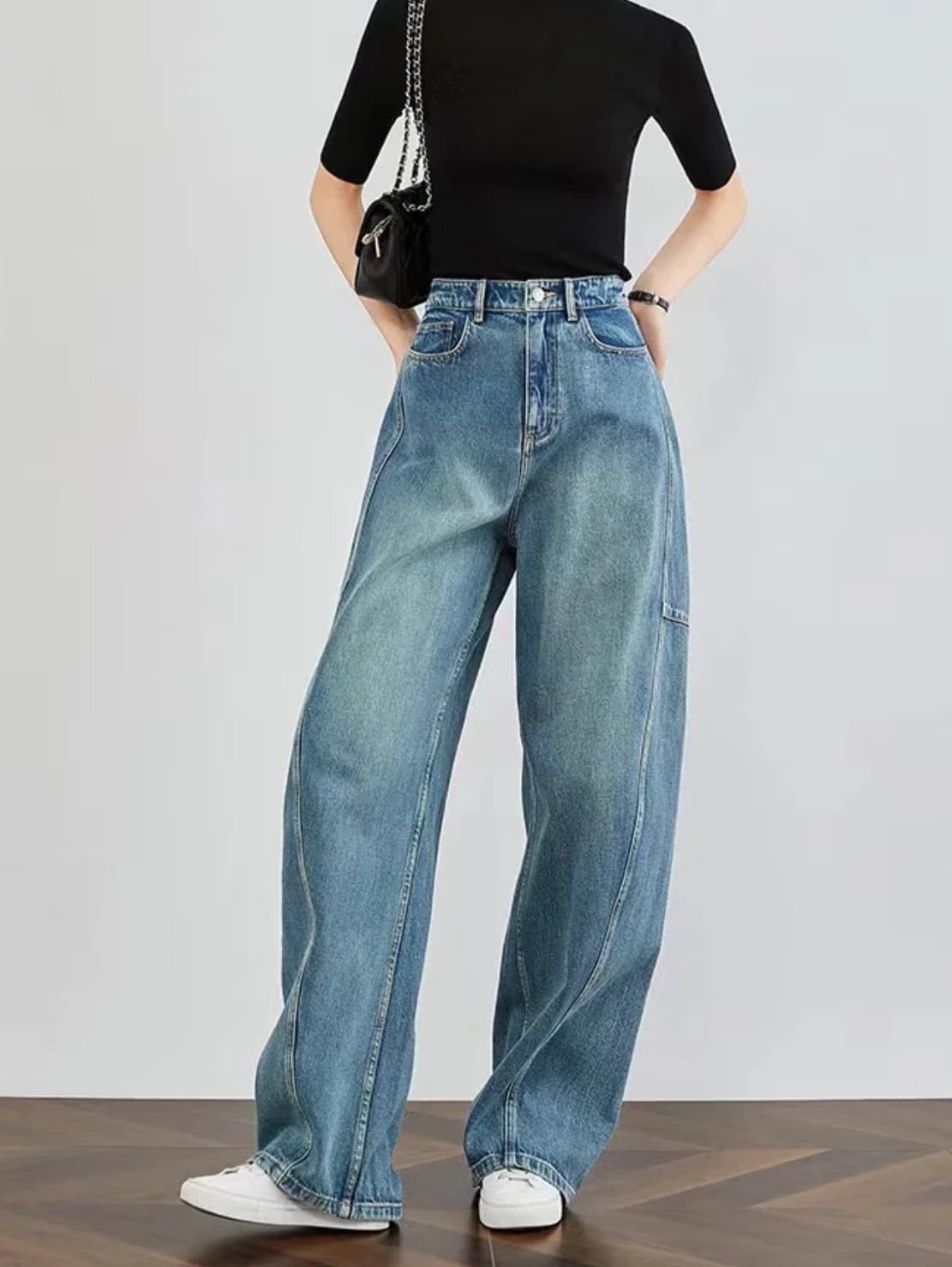 大人のゆとりタックワイドパンツ