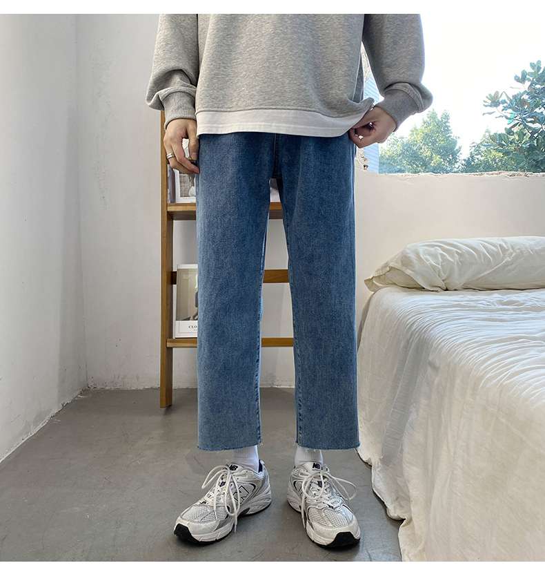 タックワイドパンツ ゆったりタック入りデニムパンツ