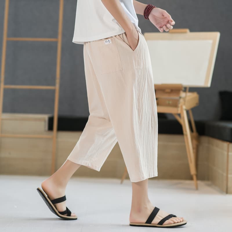 タックワイドパンツ 涼やかリネンタックワイドパンツ
