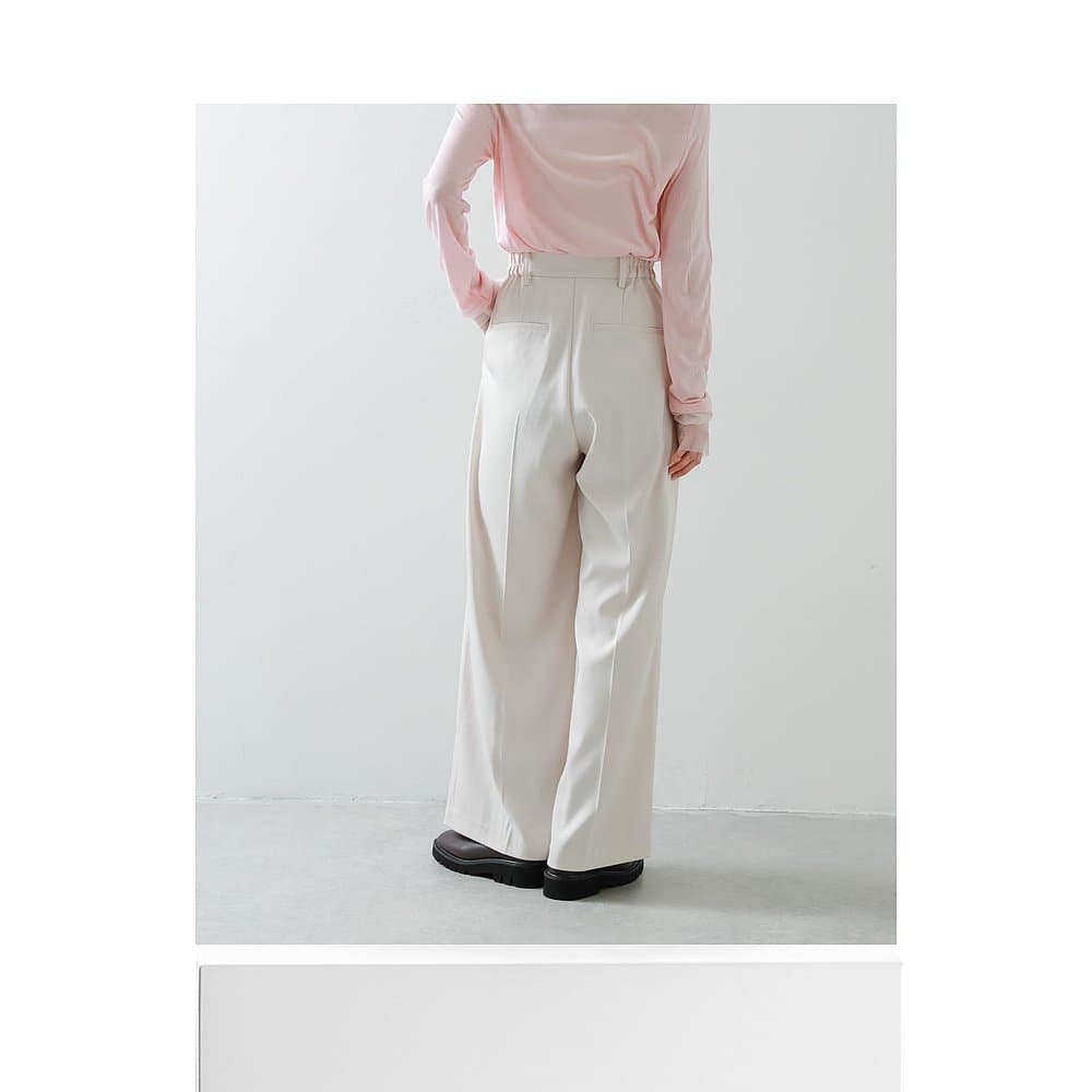 タックワイドパンツ しなやかドレープ リラックスパンツ