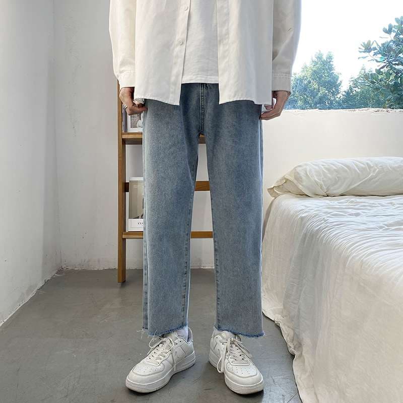 タックワイドパンツ ゆったりタック入りデニムパンツ