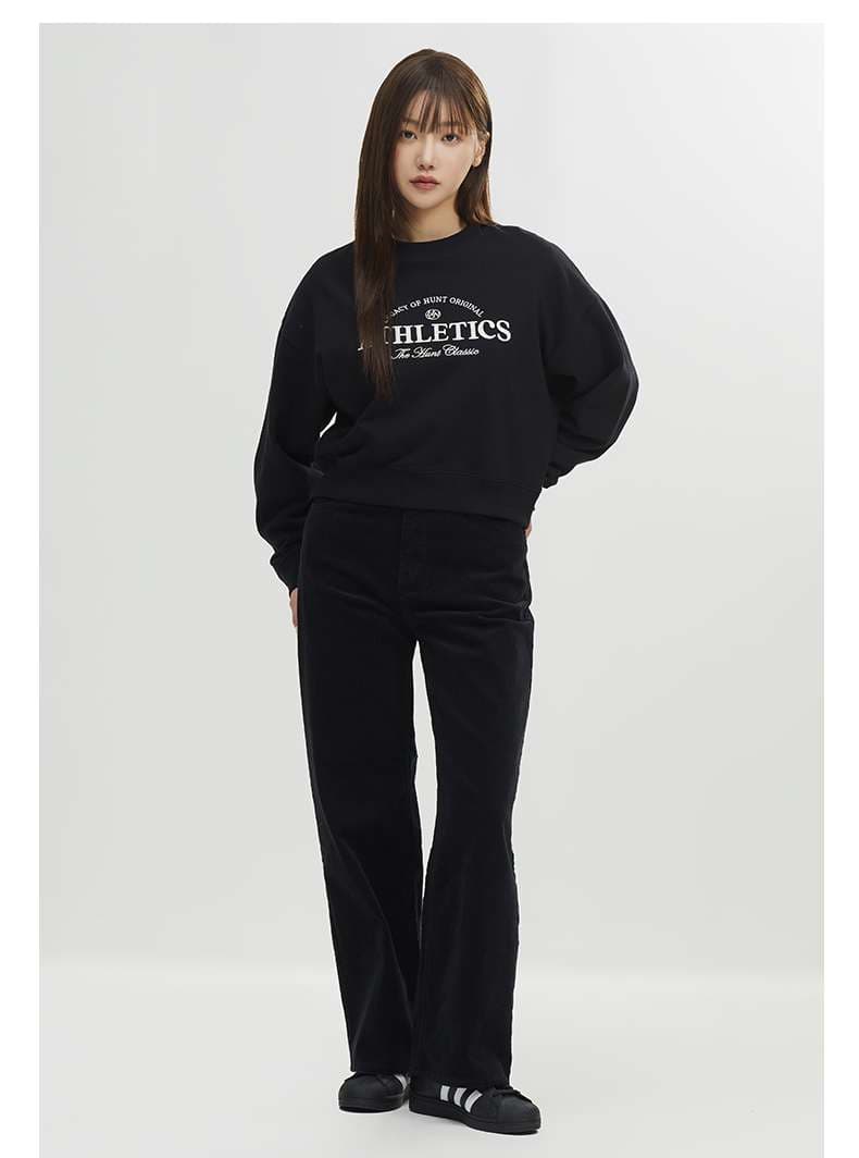 タックワイドパンツ ゆったりコーデュロイタックパンツ