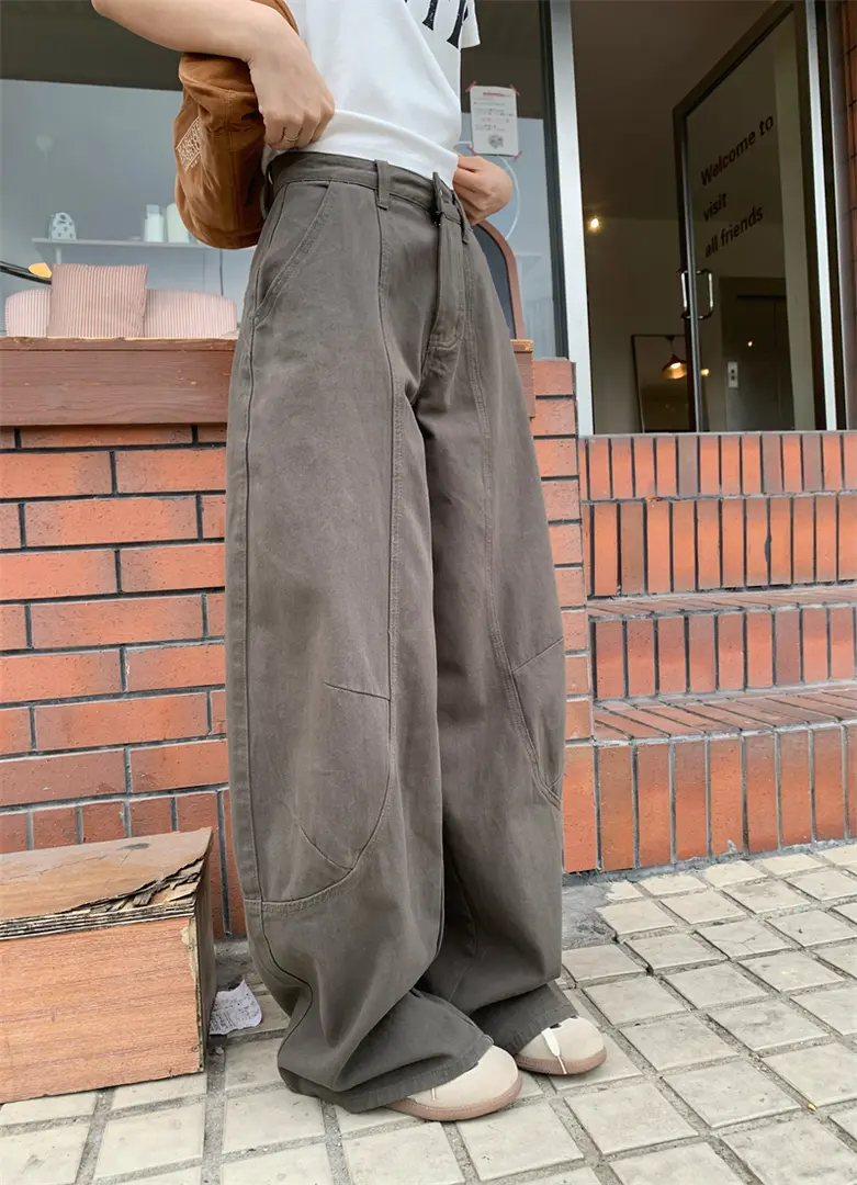 タックワイドパンツ ゆったり美シルエットタックパンツ