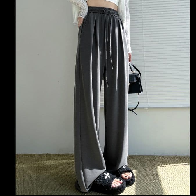 タックワイドパンツ 落ち感たっぷり リラックスワイドパンツ