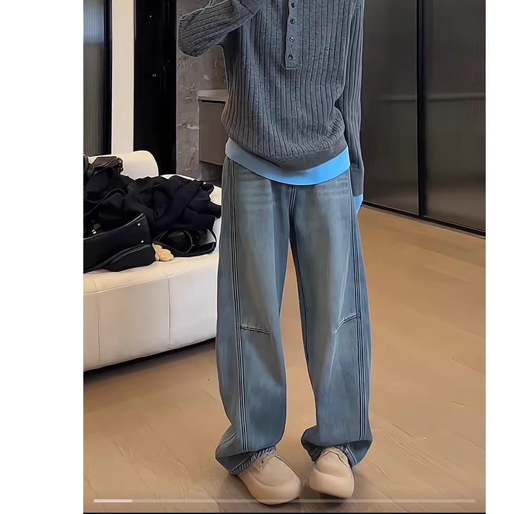 タックワイドパンツ 立体シルエット ワイドデニムパンツ