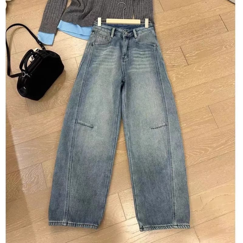 タックワイドパンツ 立体シルエット ワイドデニムパンツ