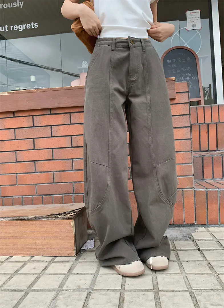 タックワイドパンツ ゆったり美シルエットタックパンツ