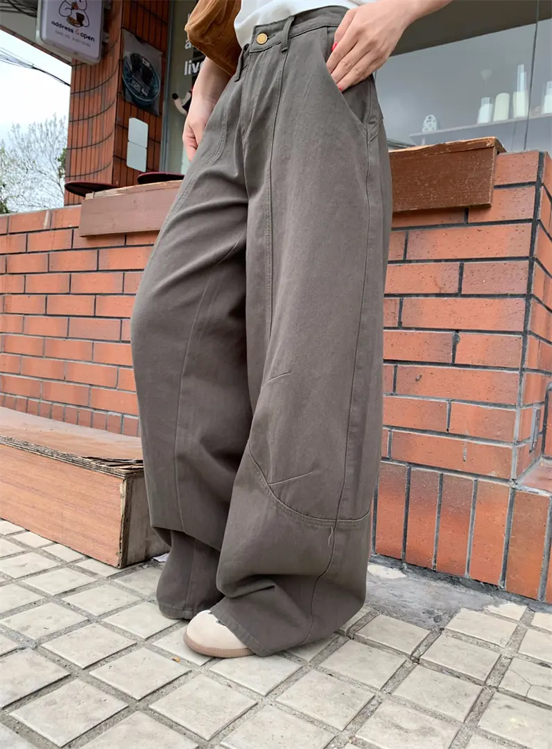 タックワイドパンツ ゆったり美シルエットタックパンツ