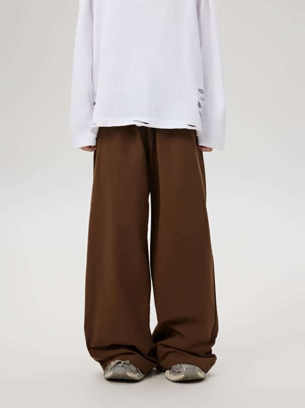 タックワイドパンツ ゆったりタック入り優雅パンツ