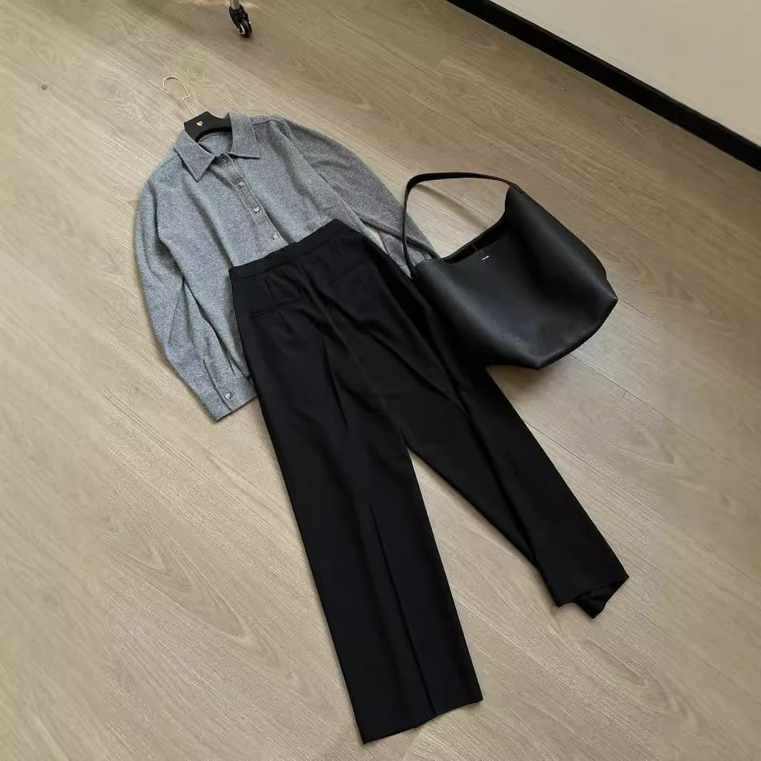 タックワイドパンツ やわらかなストレッチワイドパンツ