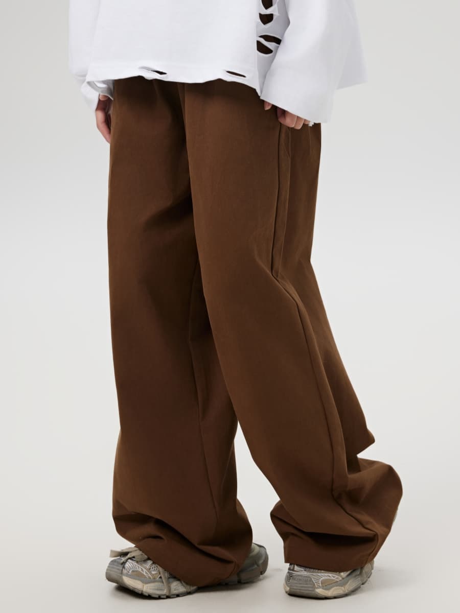 タックワイドパンツ ゆったりタック入り優雅パンツ