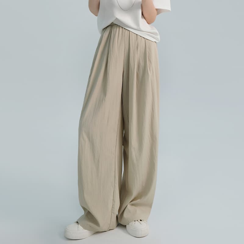 タックワイドパンツすっきりハイウエストタックワイドパンツ
