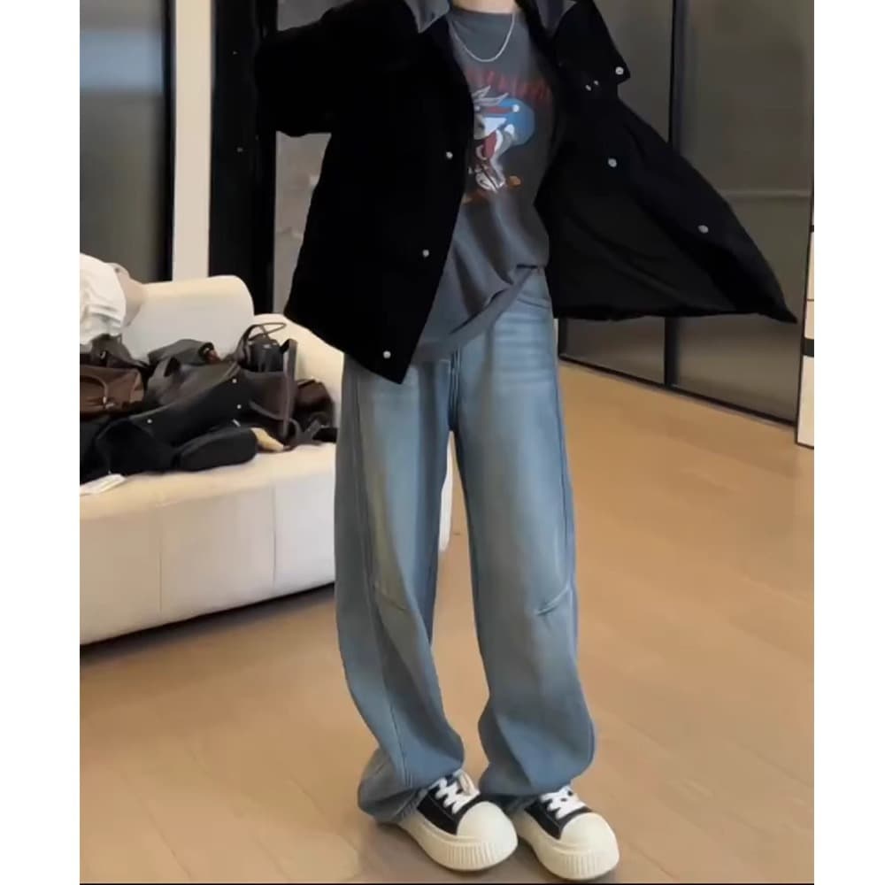 タックワイドパンツ 立体シルエット ワイドデニムパンツ