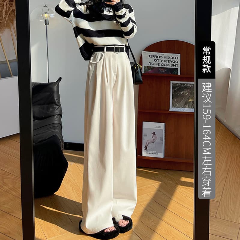 レディース タックワイドパンツ 韓国風 チノパンツ 5色展開