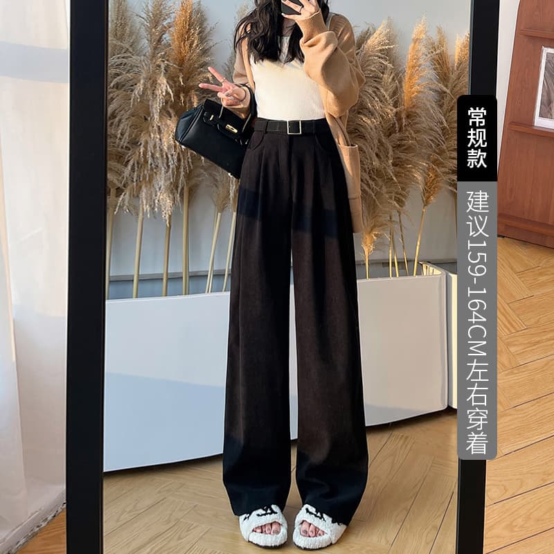 レディース タックワイドパンツ 韓国風 チノパンツ 5色展開